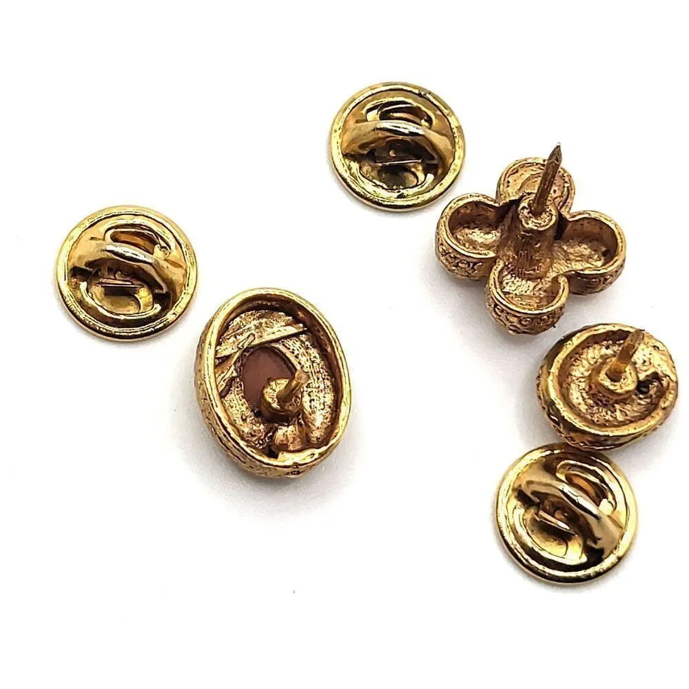 Vintage 80s Royal Baroque Theme Lot of 3 Pins 0.5in